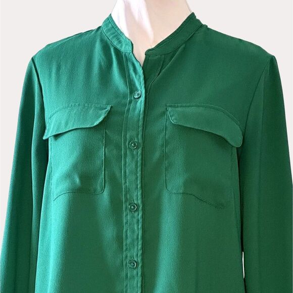 Isaac Mizrahi IMNYC Crepe Chiffon Button Front Blouse Top S - Picture 2 of 6